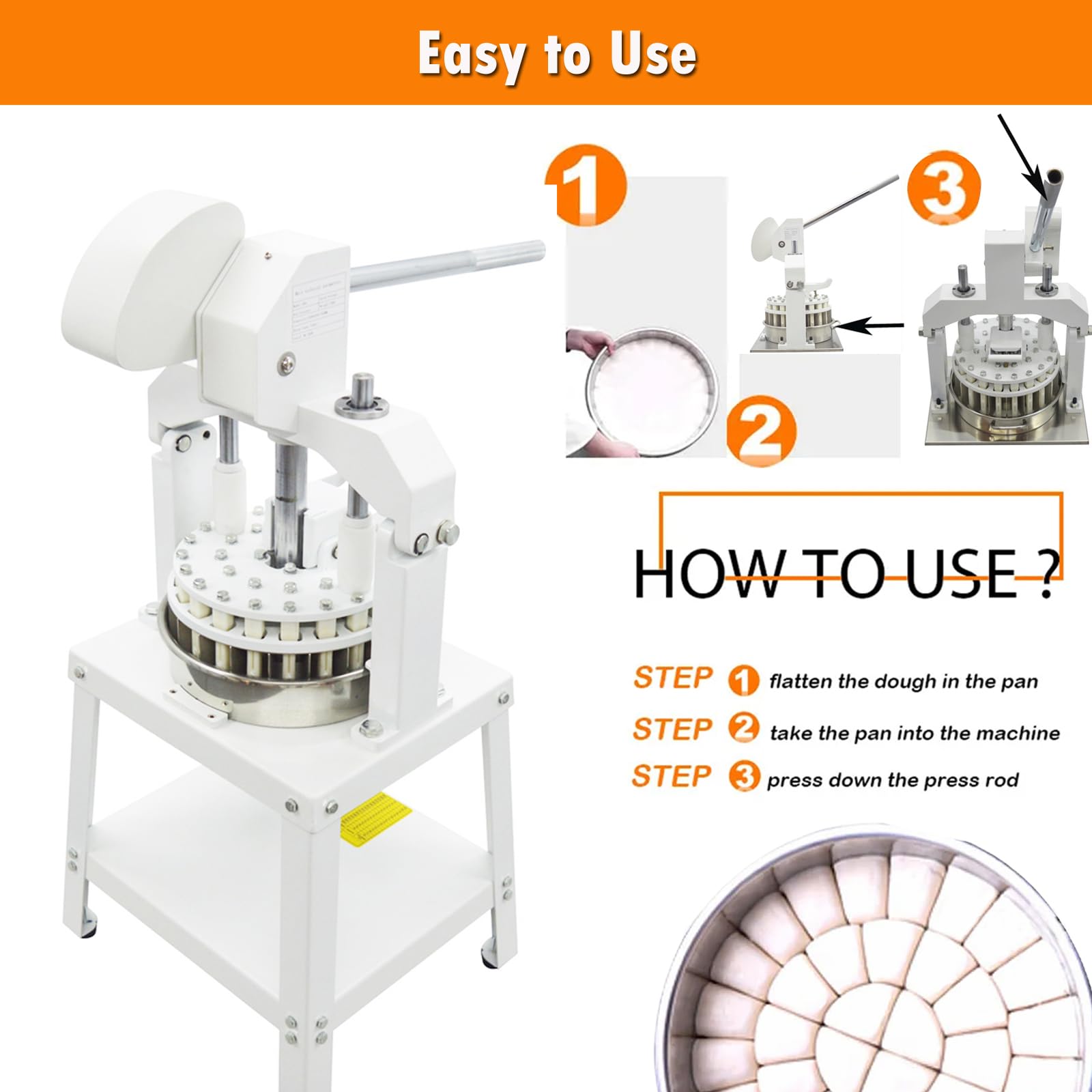 INTSUPERMAI Dough Divider and Rounder Machine - 18pcs Manual Dough Spacer Machine, 2.12oz-11.29oz for Bakery