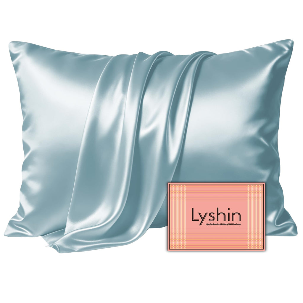LYSHIN Silk Pillow Cases 2 Pack King Size with Zipper, Champagne