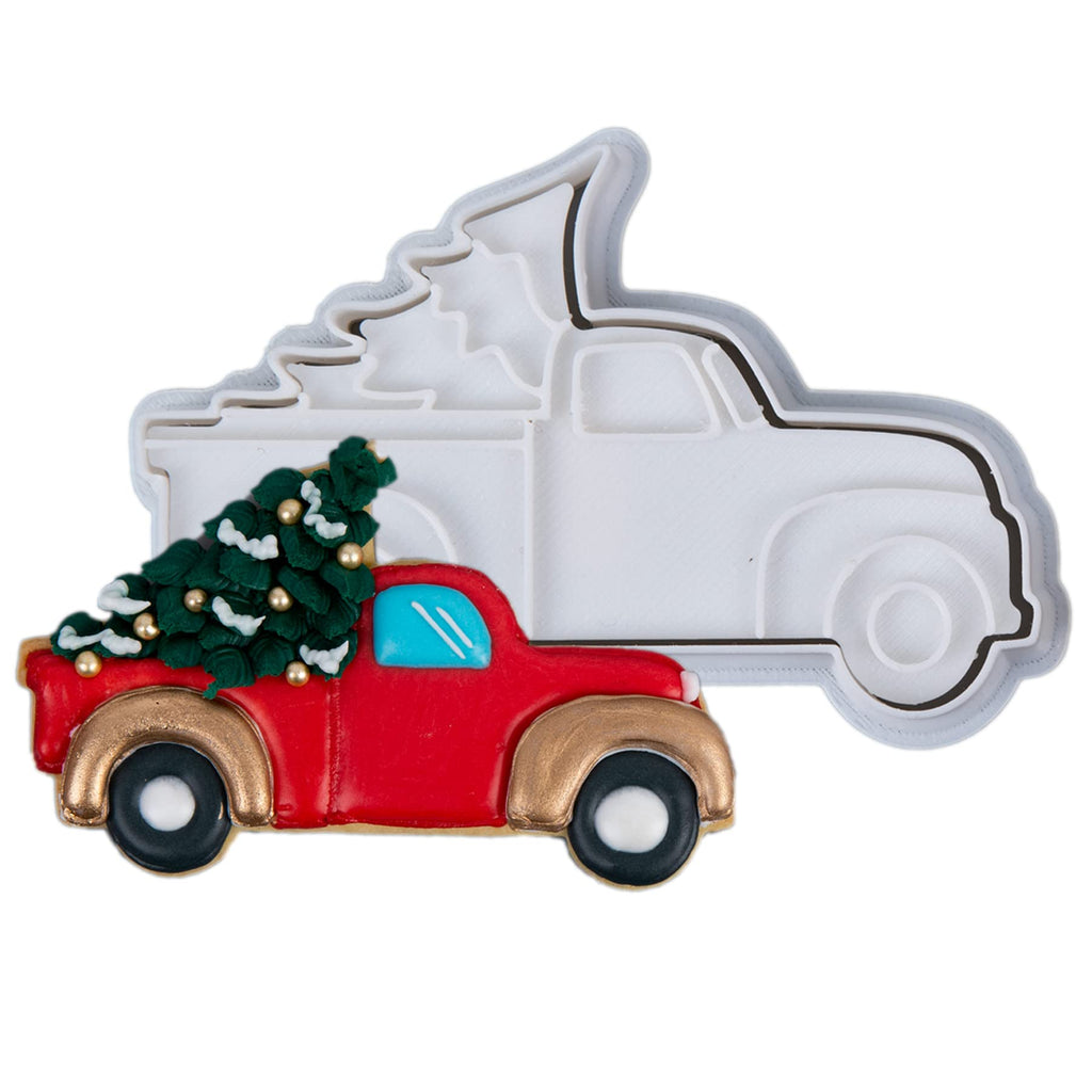 Flycalf Christmas Cookie Cutters Nutcracker Shapes with 3D Stamper Fall Holiday PLA Baking Accessories Cutter Molds Gifts for Kids Decorative Party 3.5" Kitchen Cake Supplies
