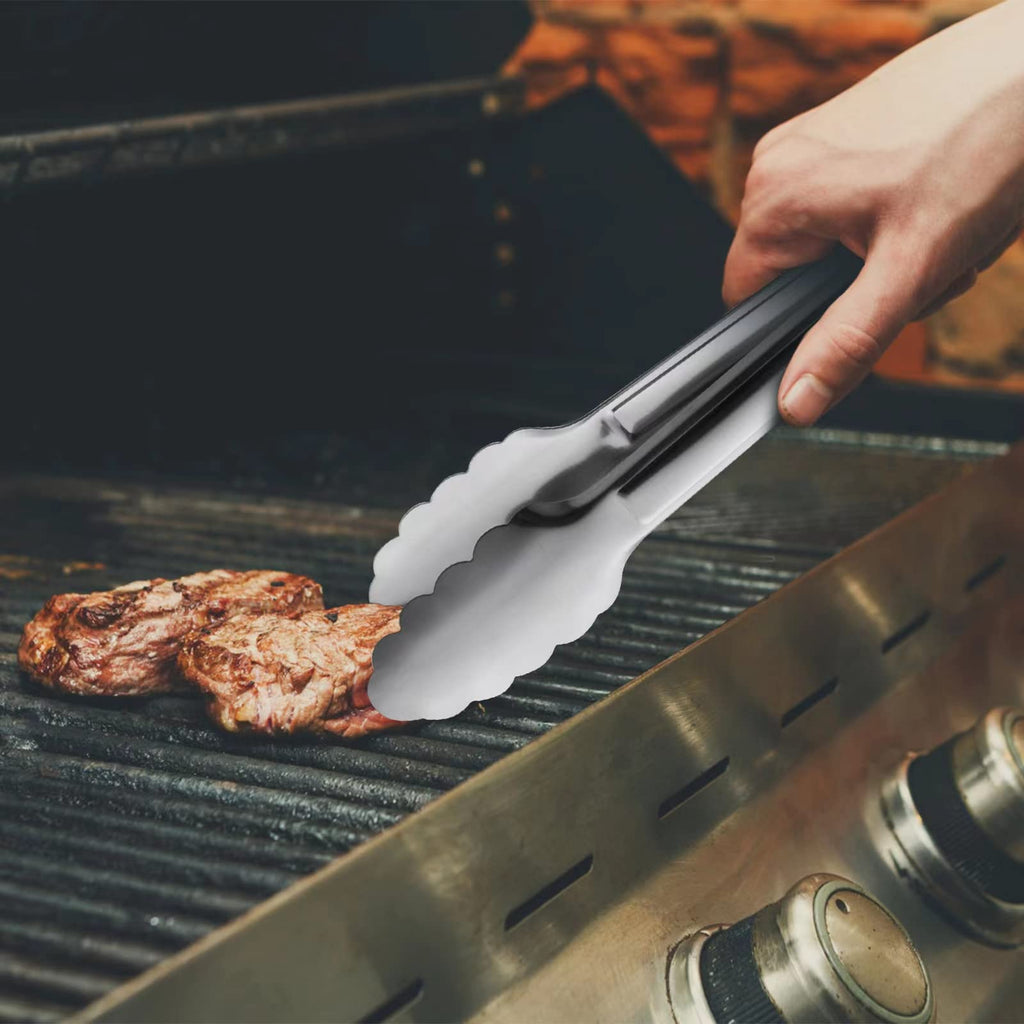 Serving Tongs,Buffet Tongs, ACAUTO Stainless Steel Food Tong Serving Tong Small Serving Tongs Stainless Steel Mini Appetizer Tongs, Set of 6 (7 Inch)