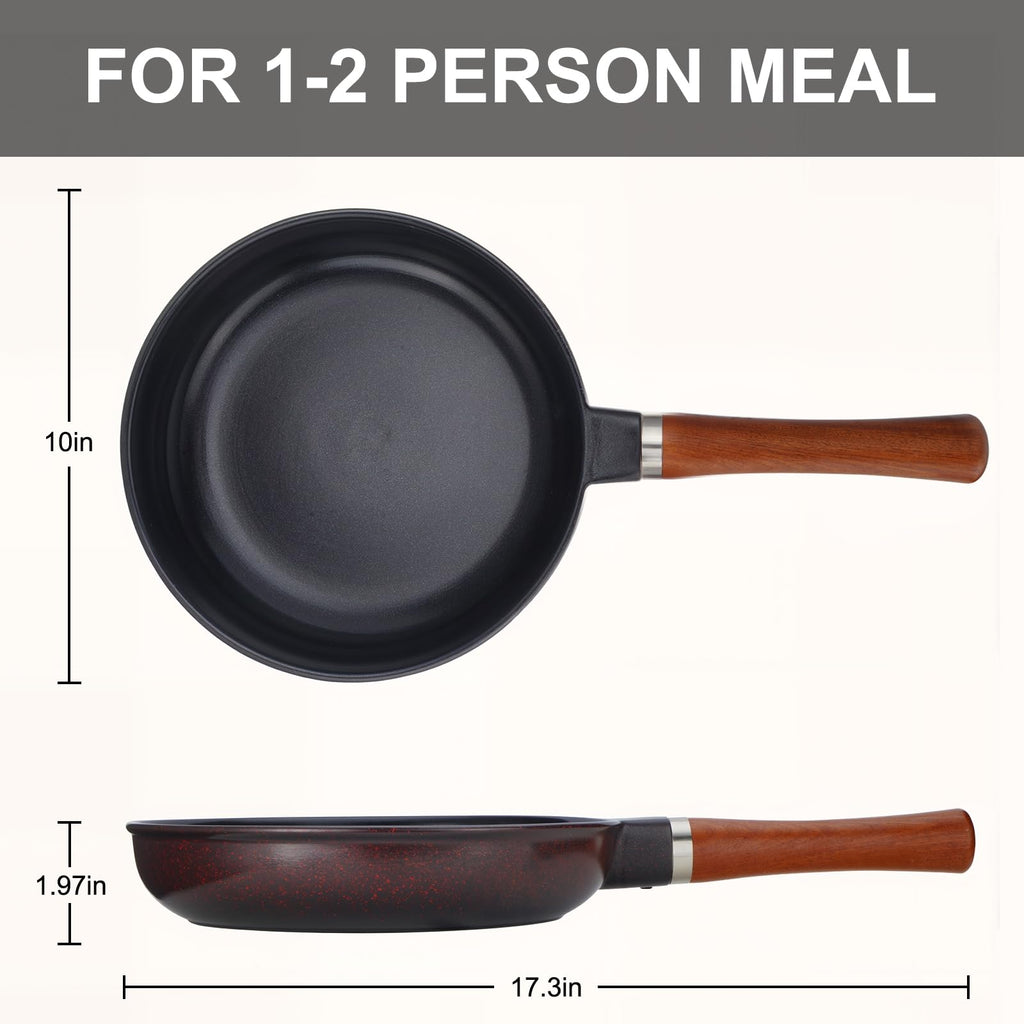 FOTRIC Pure Ceramic Frying Pan, Nonstick 10 Inch Ceramic Skillet (Crafted From Natural Clay Minerals Through Firing), PFAS-Free, Non Toxic/No Coatings Cooking Pan, Induction Pan (Black)