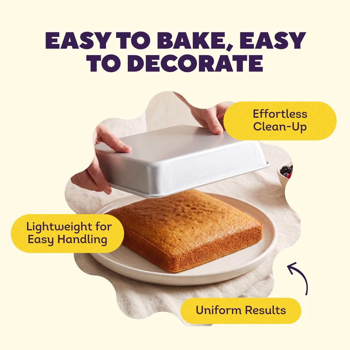 Wilton Aluminum Square Cake Pan, Made Without PFAS, 8 x 8 in
