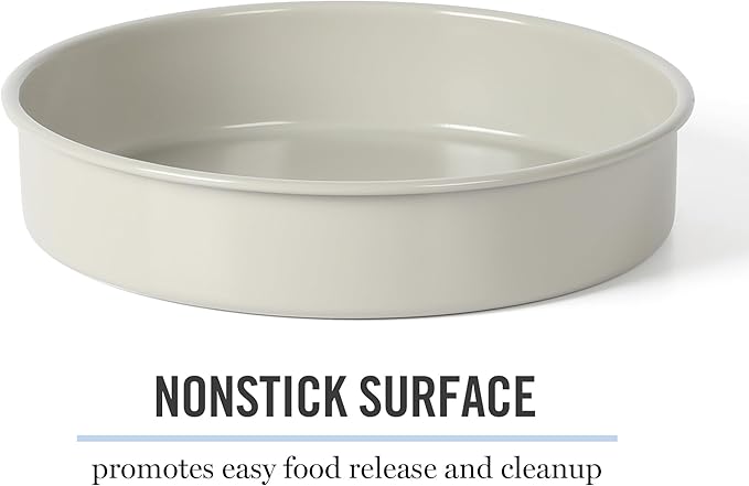 Martha Stewart Gallen 8 Inch Round Nonstick Carbon Steel Cake/Bake Pan - Cool Grey