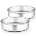 TeamFar 6 Inch Cake Pan, 2 Pcs Stainless Steel Round Tier Cake Pan Set