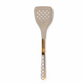 MACKENZIE-CHILDS Slotted Spatula, Brown-and-White Mocha Check