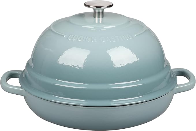 EDGING CASTING Enameled Cast Iron Dutch Oven Pot with Lid, Round Bread Oven for Homemade Sourdough Bread Baking, 6 Quart
