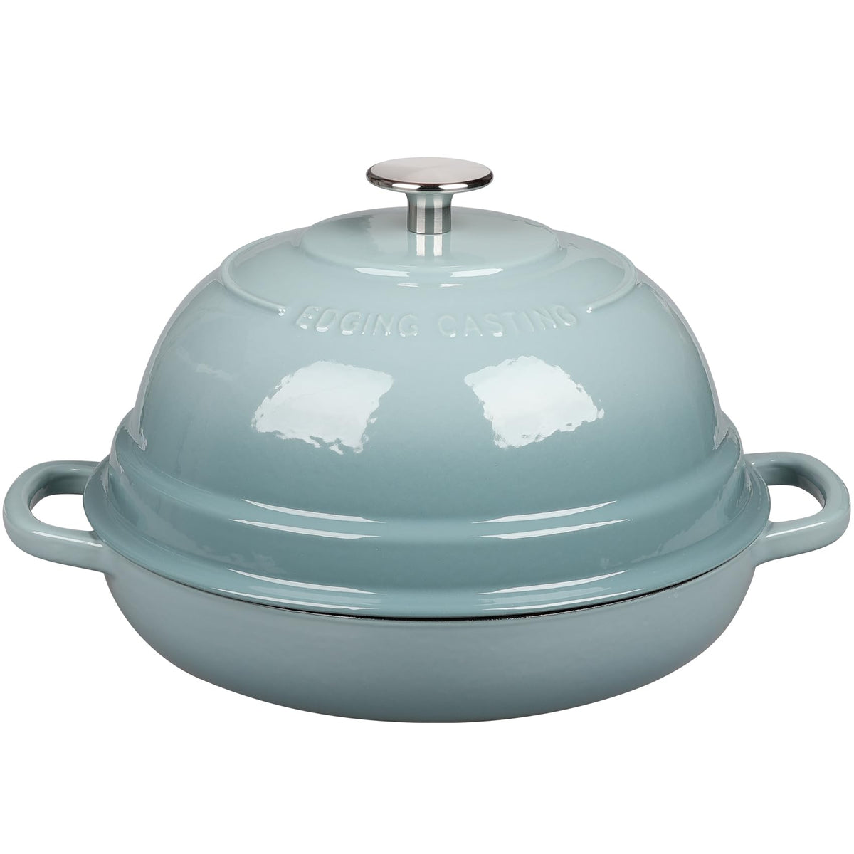 EDGING CASTING Enameled Cast Iron Dutch Oven Pot with Lid, Round Bread Oven for Homemade Sourdough Bread Baking, 6 Quart, Pistachio Green