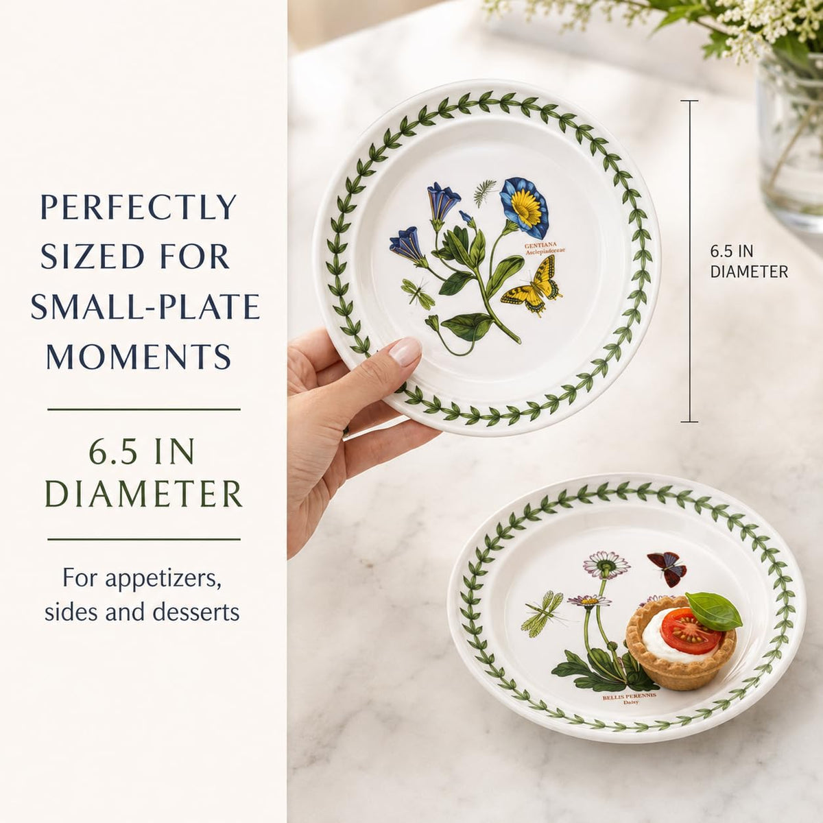 Portmeirion Botanic Garden Side Plates - Assorted Floral Patterns, Set of 6