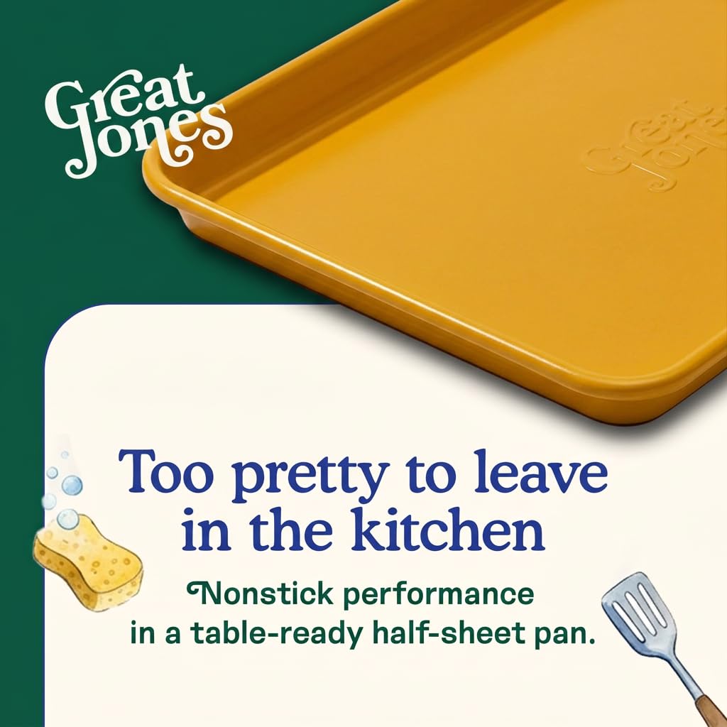 Great Jones Nonstick and Non Toxic Half Sheet Pan 18.5" x 13.5" (Mustard)