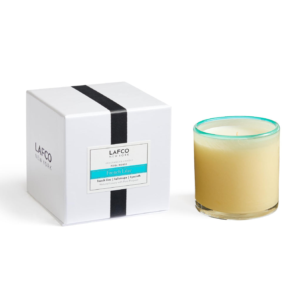 LAFCO New York Classic Candle, Chamomile Lavender - 6.5 oz - 50-Hour Burn Time - Reusable, Hand Blown Glass Vessel - Made in the USA