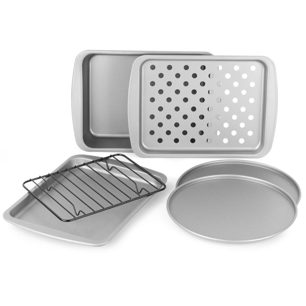 Ovenstuff Personal Size Nonstick Toaster Oven Baking Pan Set, 6 Piece Set