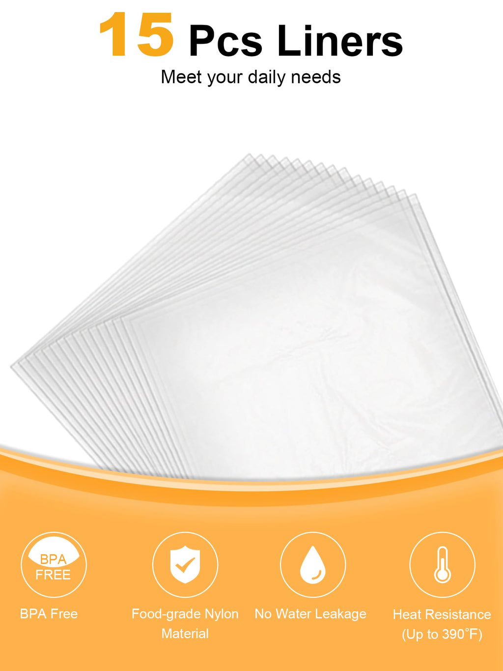 SMARTAKE Slow Cooker Liners, Large Size 14"x 22" 15 Liners