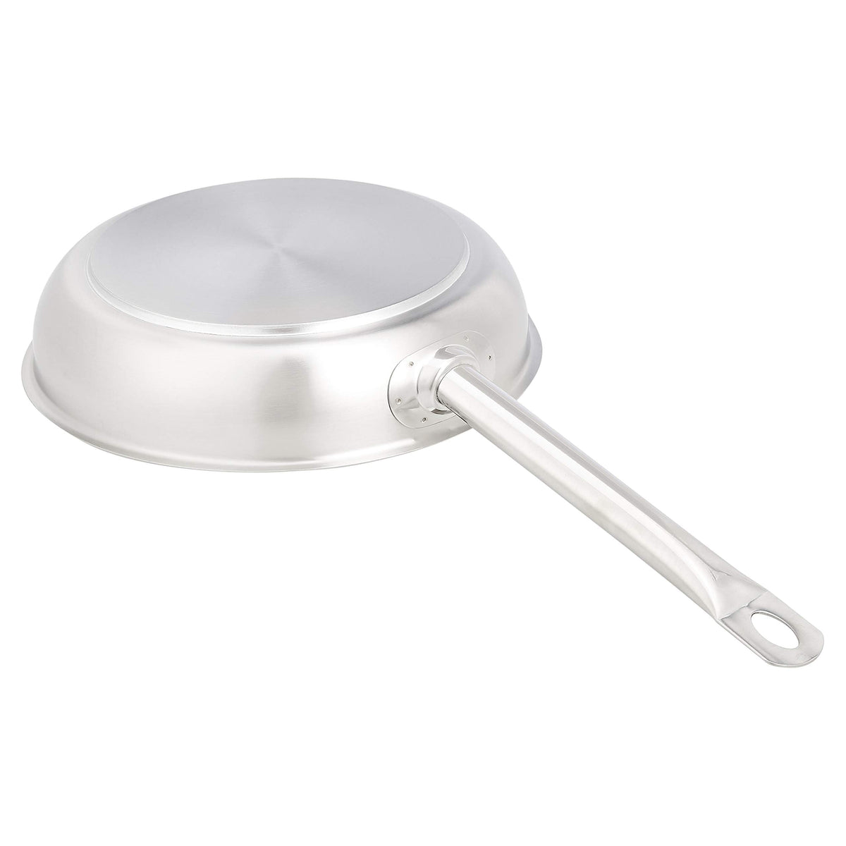 Amazon Basics 3-Piece Stainless Steel Aluminum-Clad Fry Pan Set, Dishwasher Safe, Induction Compatible, Oven Safe to 500°F, 8", 9 1/2", and 12"
