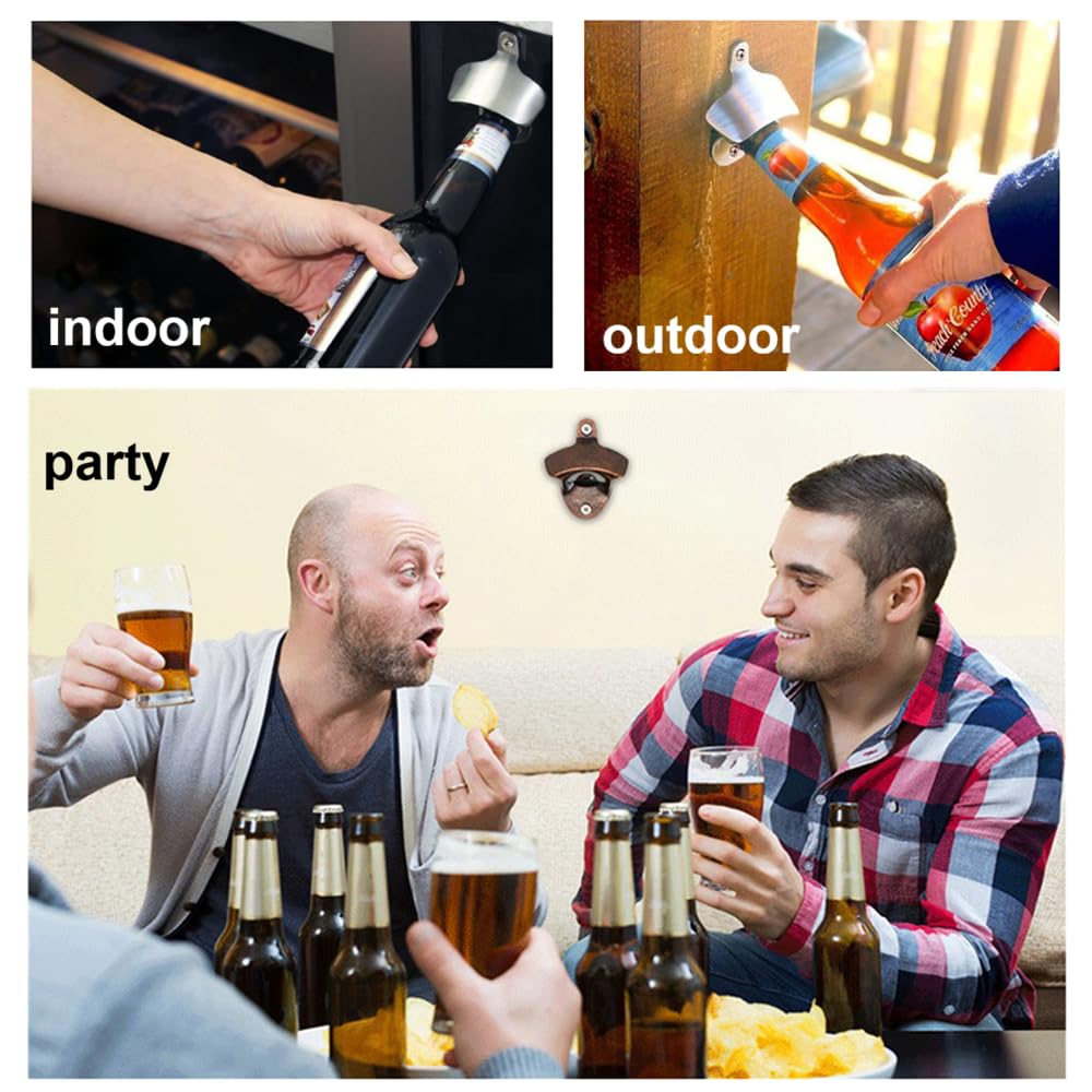 ANSLYQA 20 Pack Bottle Opener Wall Mounted (Silver)