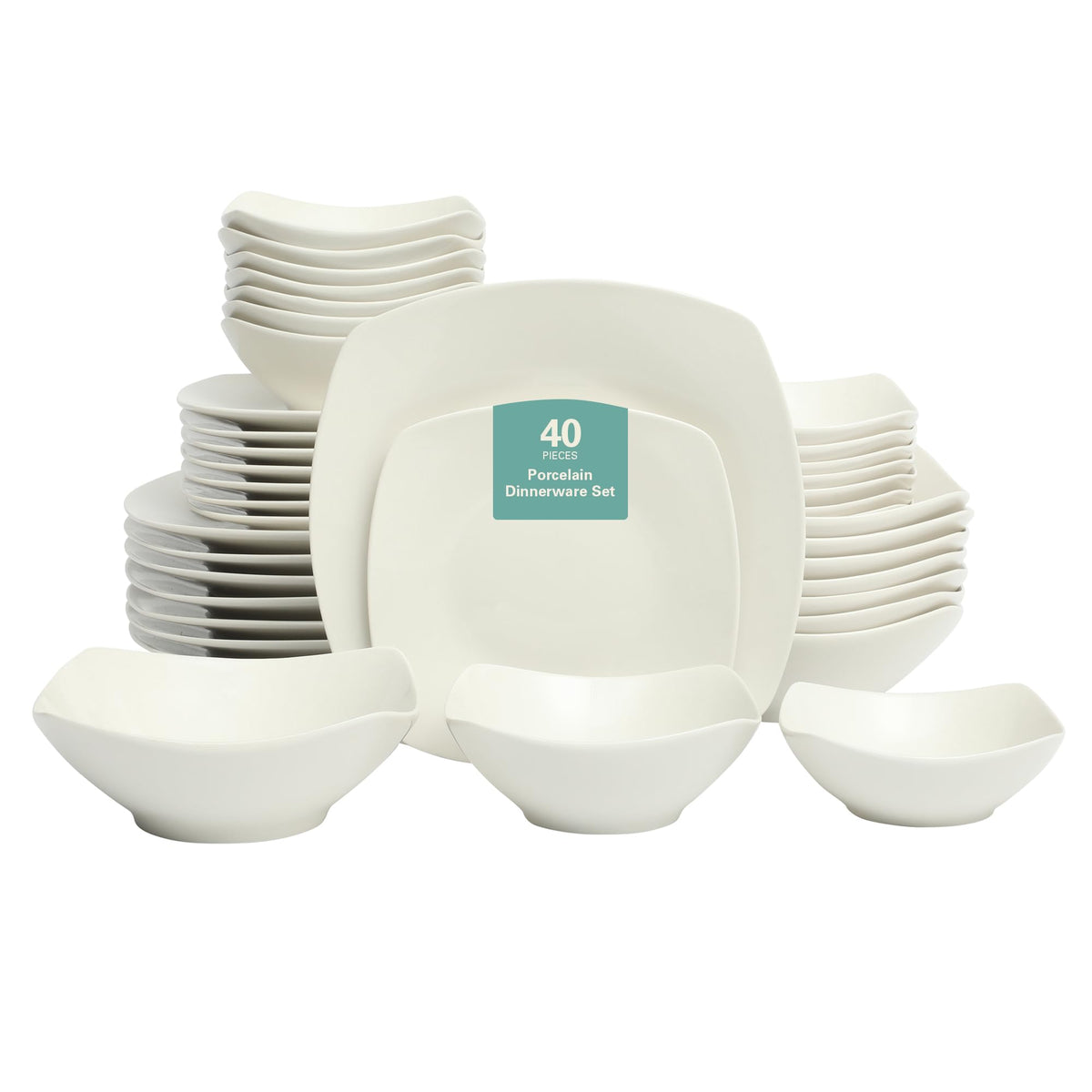 Gibson Home Zen Buffetware 39 Piece Dinnerware Set, White