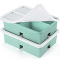 BIONMAPLE 2 PACK 1 Cup Silicone Freezer Trays With Lid For Freeze & Store Soup, Broth, Leftovers, Microwave-safe Soup Freezer Container - Purple