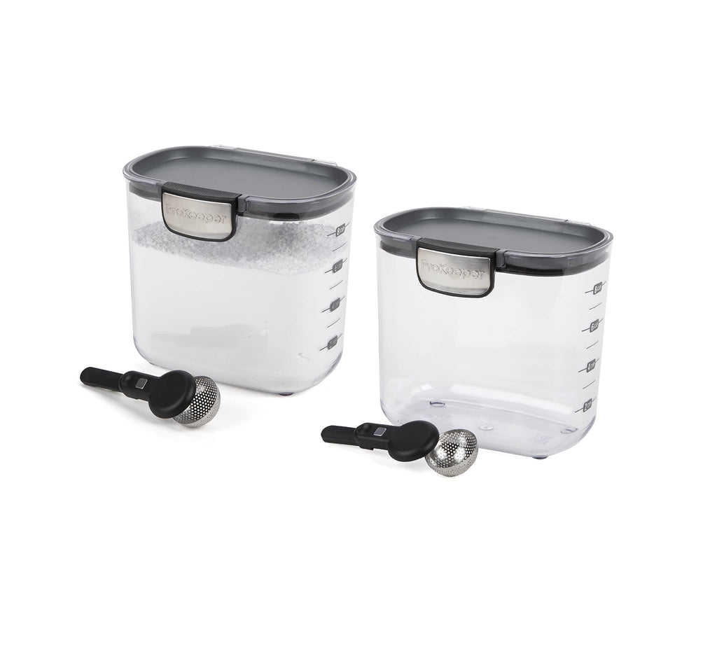 Progressive International ProKeeper+ Clear Plastic Airtight Food Baker's Kitchen Storage Organization Container Canister Set with Magnetic Accessories, 2- Piece Set (Specialty Sugar 1.5-Quart)