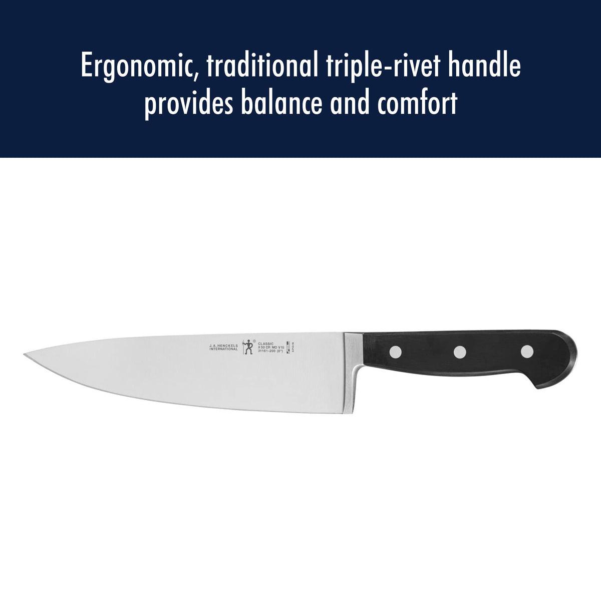 HENCKELS Classic 3-Pc Starter Chef Knife Set, Razor-Sharp German Engineered