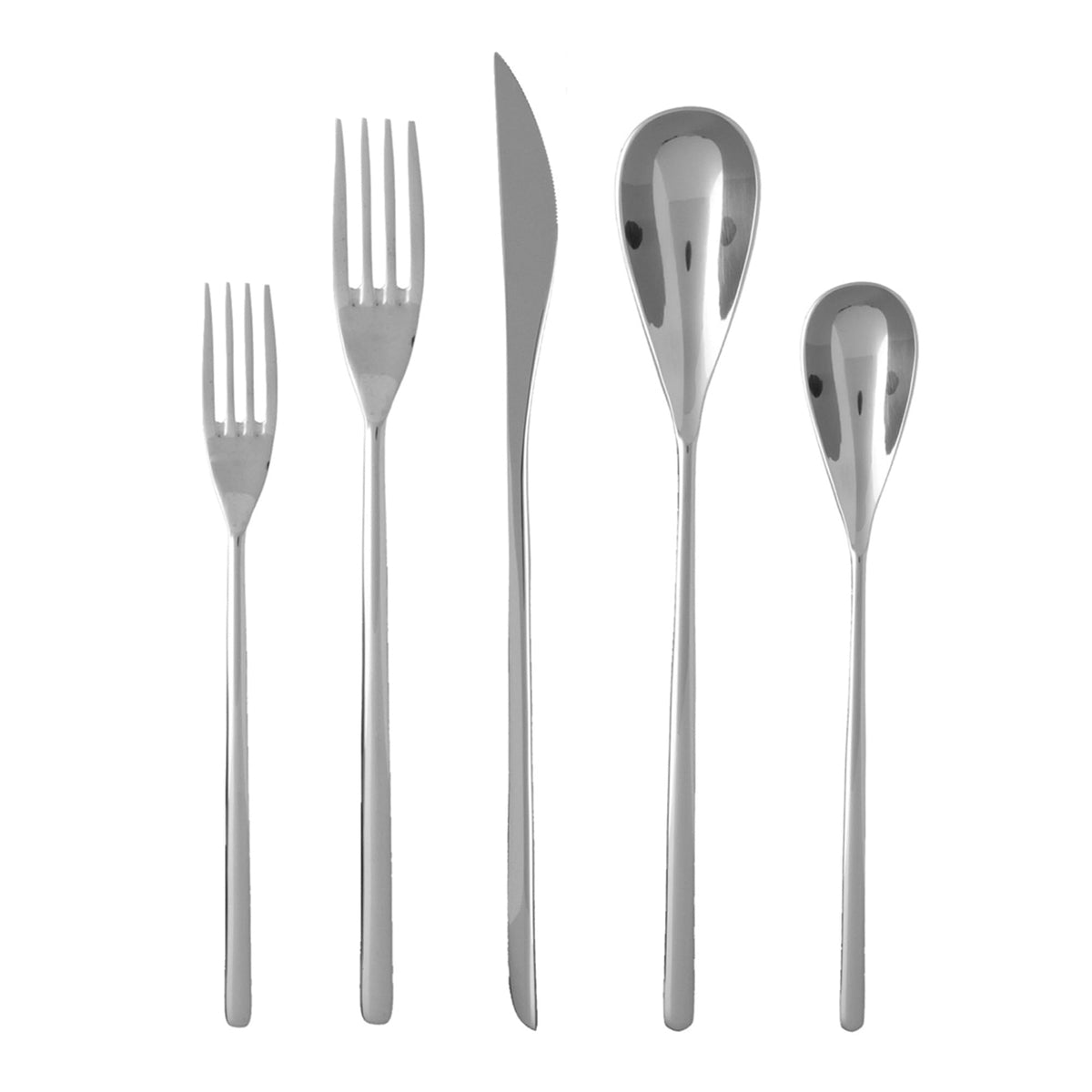 FORTESSA Dragonfly 18/10 Stainless Steel Flatware, 20 Piece Place Setting With Table Knives, Forks and Spoons (Service For 4), Dishwasher Safe, Polished