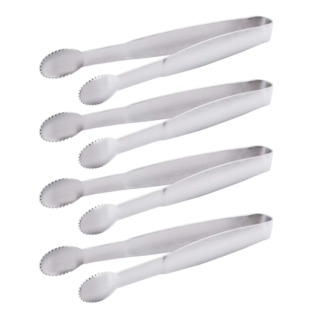 HINMAY Mini Tongs 5-3/4 Inch Stainless Steel Small Serving Tongs, Set of 4