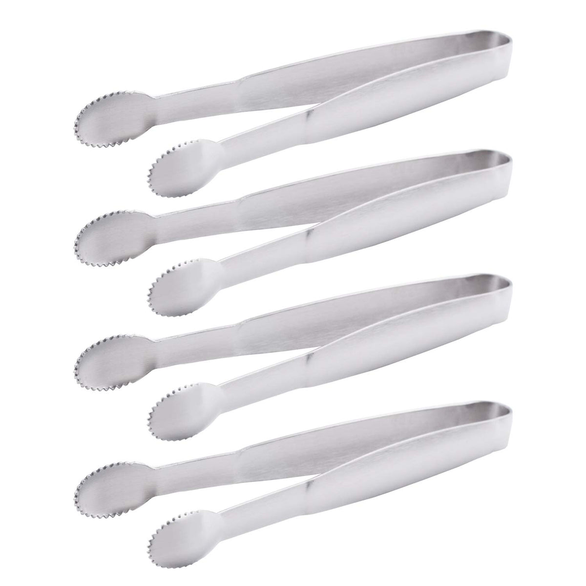 HINMAY Mini Tongs 5-3/4 Inch Stainless Steel Small Serving Tongs, Set of 4