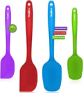 Walfos Silicone Spatula Set of 4(600°F）,Heat Resistant Kitchen Silicone Scraper Spatulas, Strong Steel Core and One-Pieces Seamless Design, For Cooking Mixing & Baking,BPA Free & Dishwasher Safe