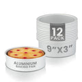 Restaurantware-Met Lux 9 x 3 Inch Straight-Sided Baking Tins, 12 Round Cake Pans - Oven-Ready, Freezable, Anodized Aluminum Round Baking Pans, Greaseproof, For Layer Birthday Cakes