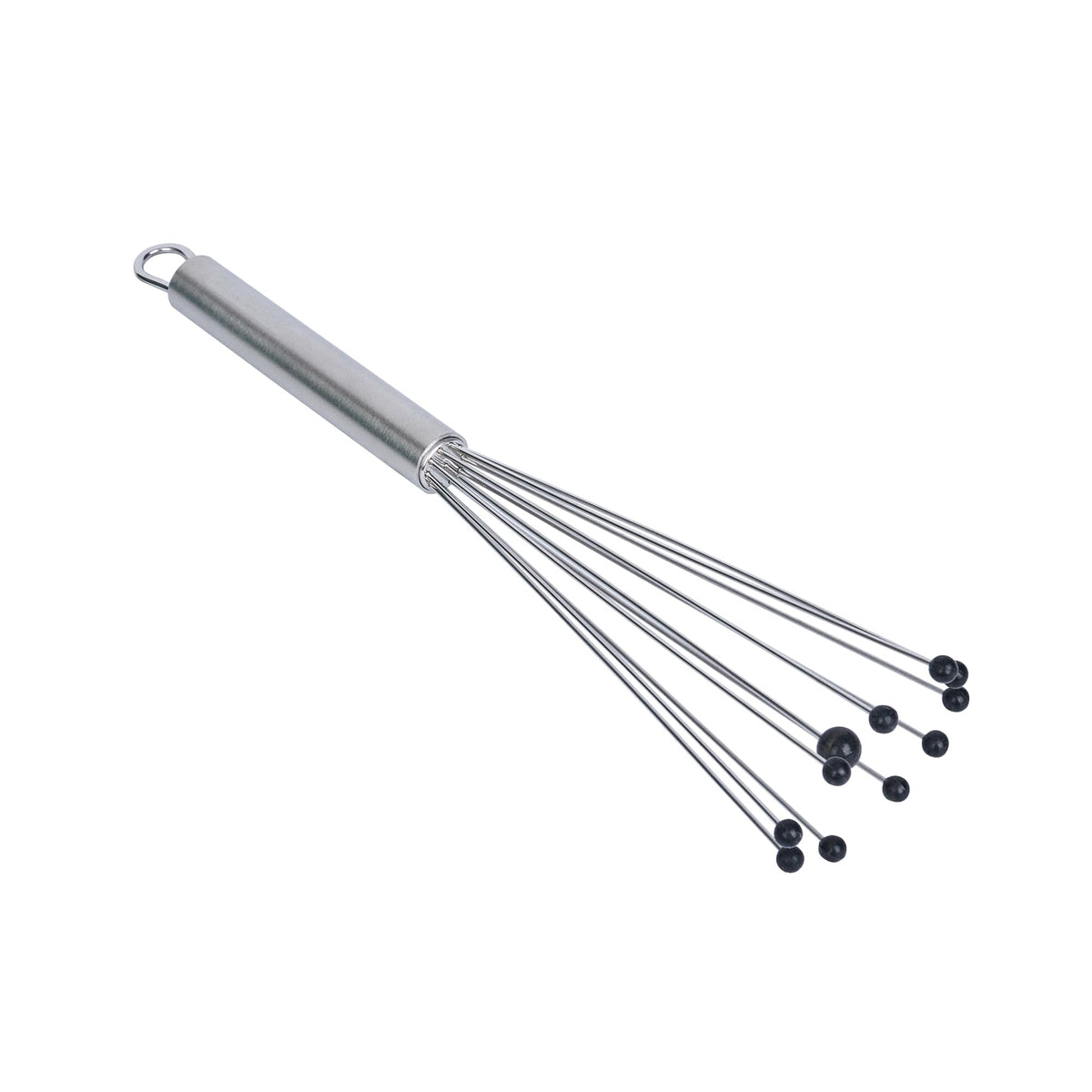Restaurantware 10.5 in Stainless Steel Ball Whisk with Silicone Tips - 6 Pack - German Standard Sauce & Gravy Whisk, Non-Scratch, Dishwasher Safe - Non-Stick Safe Silicone Ball Whisk for Baking