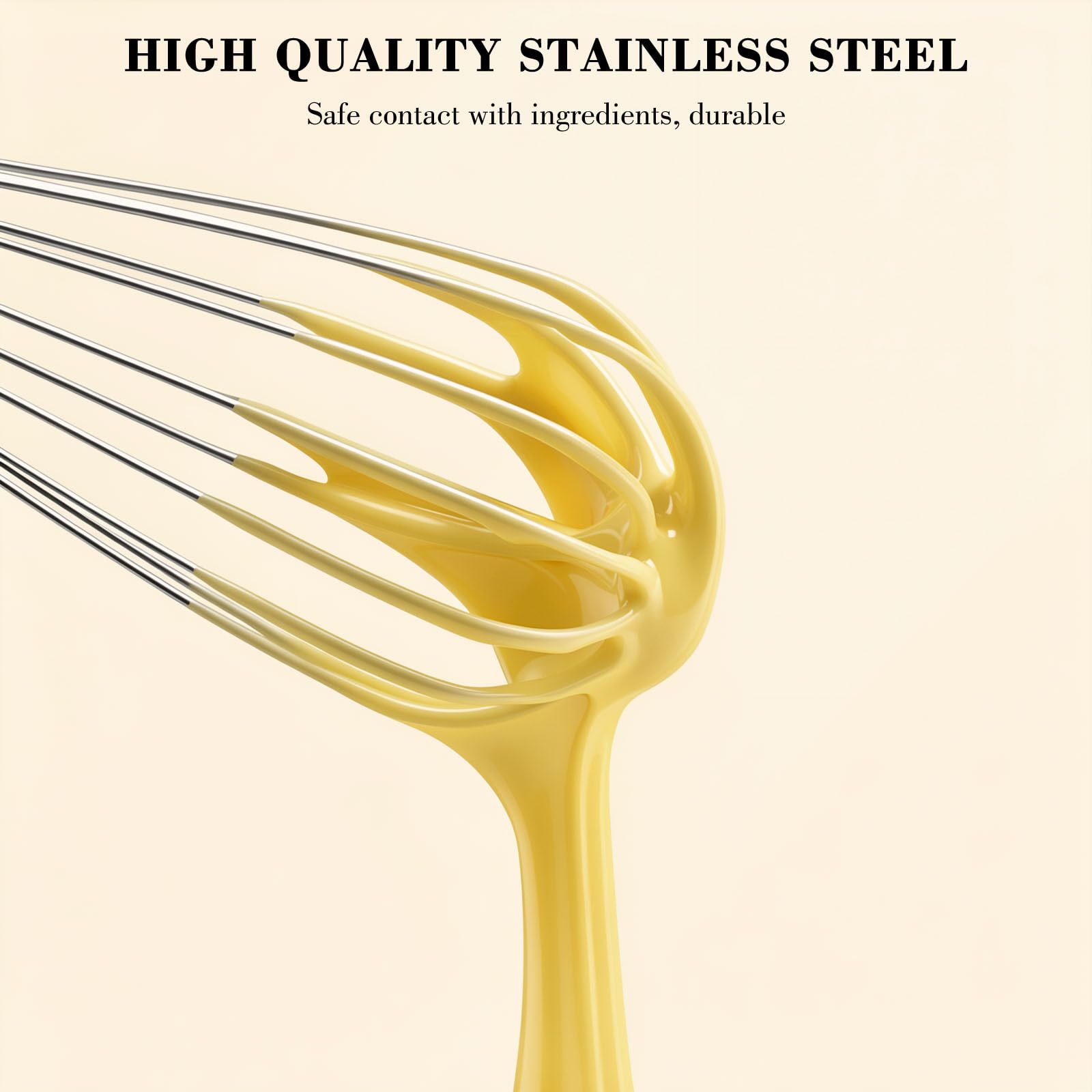 NileHome Stainless Steel Whisk Set 8" 10" 12" Kitchen Whisk Balloon Whisk Kitchen Wisk Wire Whisks for Cooking, Whisking, Blending, Beating, Stirring-3 Pack…