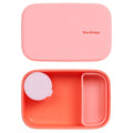 BLUE GINKGO Bento-Style Silicone Lunch Box Set, Coral, Made in Korea