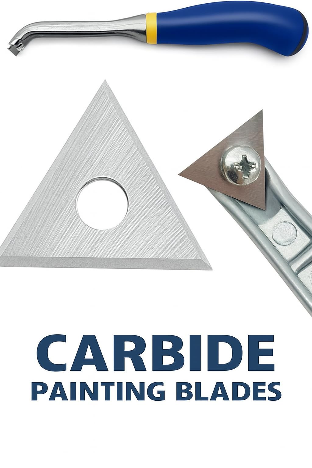 LU&MN Carbide Scraper Replacement Blades, 1" Triangle, 10 Pcs