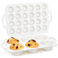 CAKETIME Silicone Muffin Pans for Baking, Metal Reinforced Frame Jumbo 6 Cups & Mini 24 Cups Cupcake Pan Nonstick Muffin Pan for Homemade Baking Easy to Handle