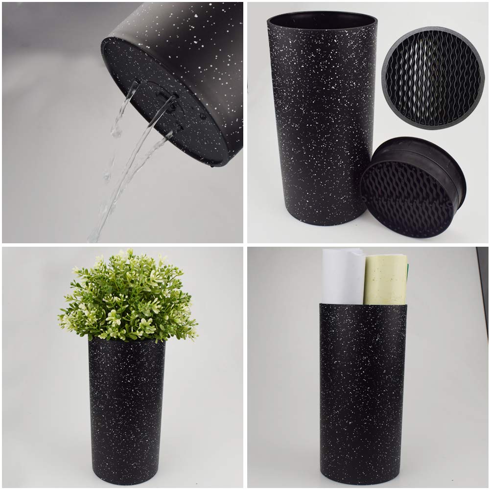 Universal Knife Block without Knives Multi-Functional Freedom Knife Storage Stand Resin Round Knife Holder Unique Design Slot to Protect Blades Detachable Easy to Clean Countertop Knife Holder