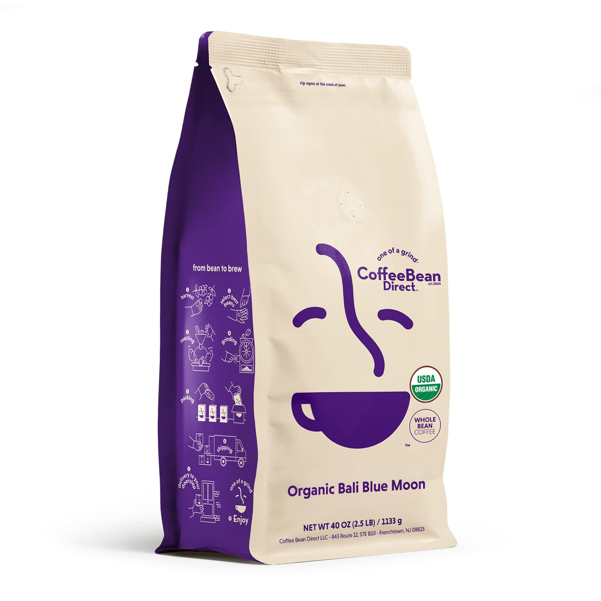 Coffee Bean Direct Tanzanian Peaberry, Whole Bean, 5lb Bag