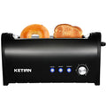 Long Slot Toaster 2 Slice,Cancel Reheat Defrost Functions,Removable Crumb Tray,6 Browning Settings,Extra Wide Long Slots,Stainless Steel,Black