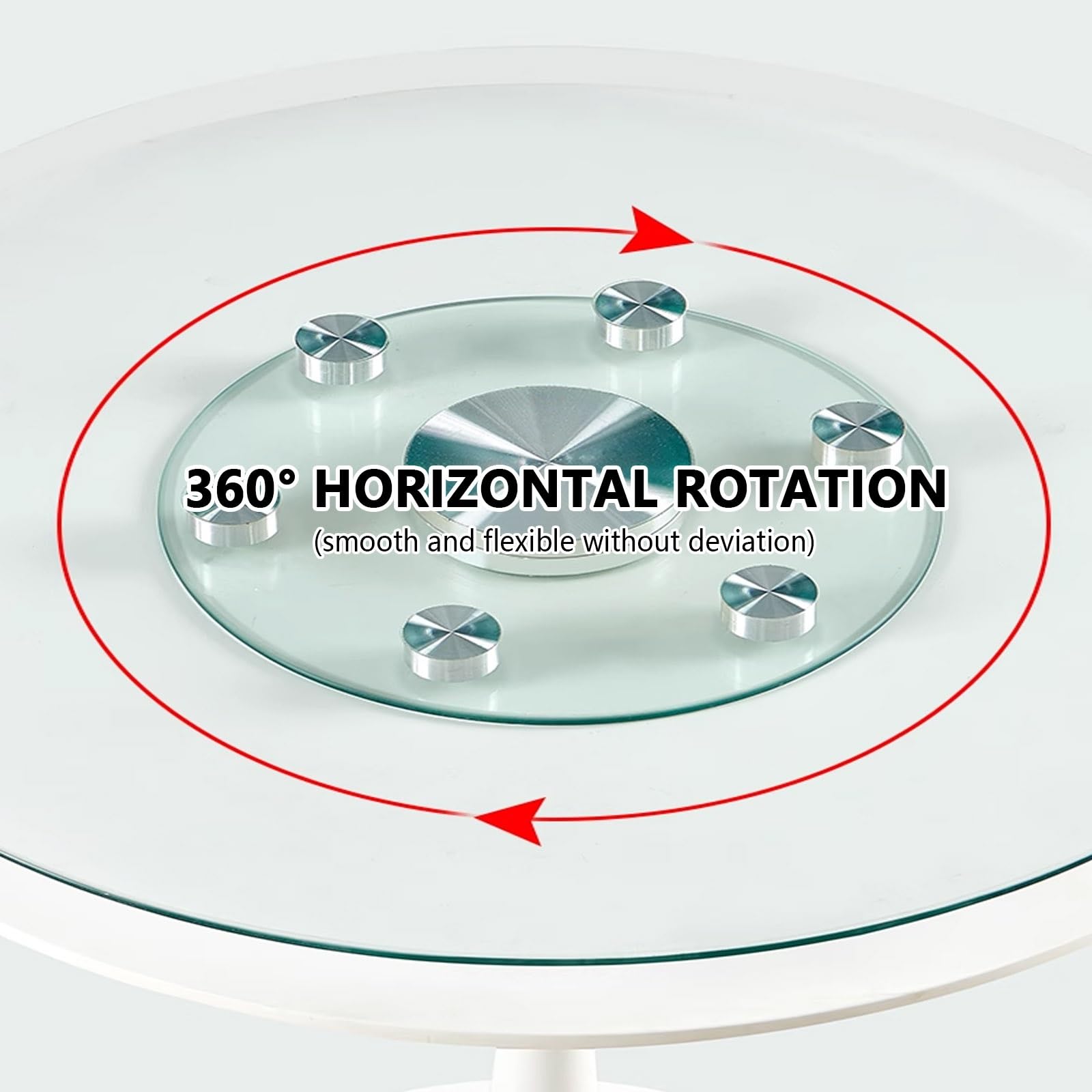 DSEWTEZXI Restaurant Glass Rotating Centerpiece Tray, Commercial Cake Serving Lazy Susan Turntable, Rotating Serving Tray for Dining Table, Lazy Susan for Table top, for Home, Party, Hotel