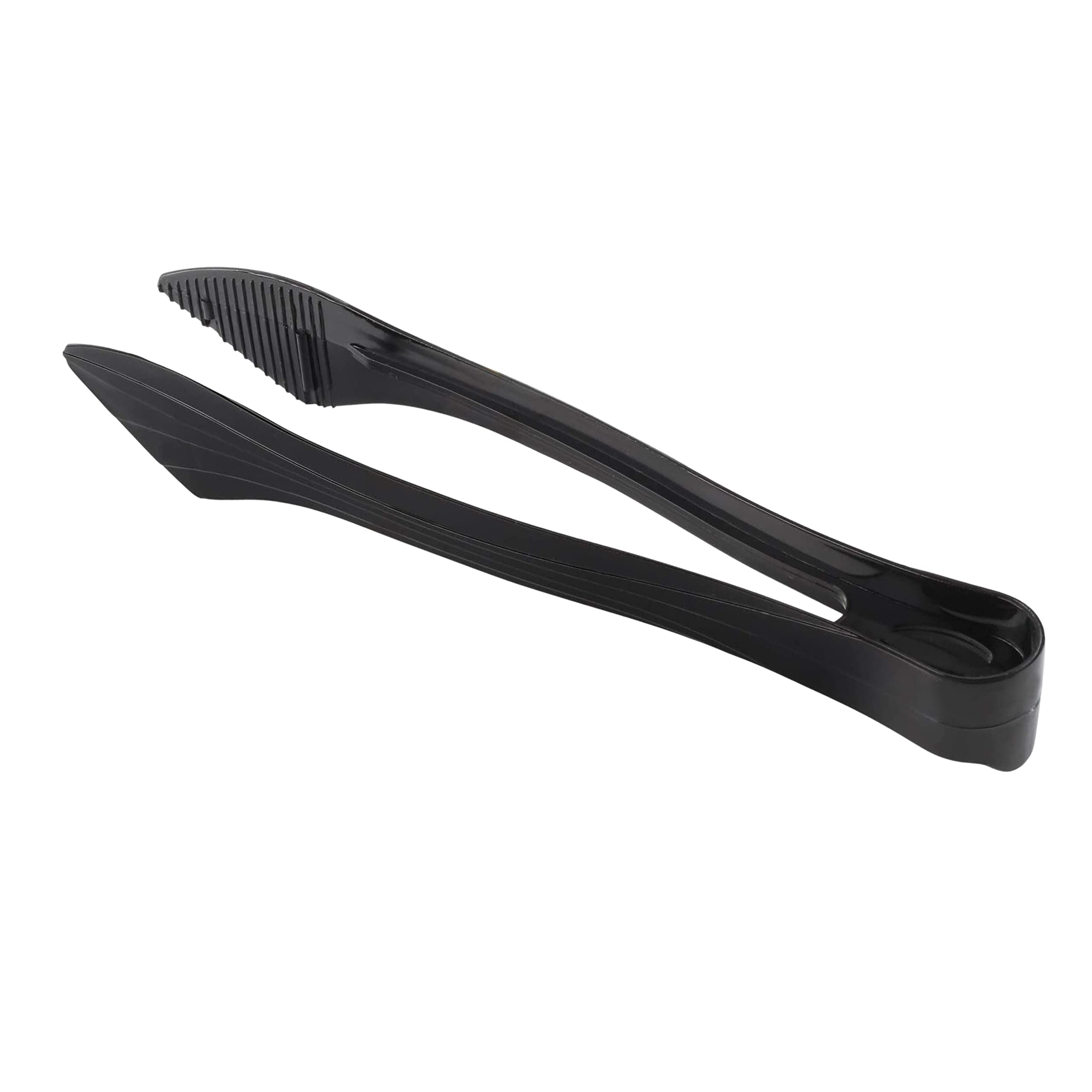 PARTY BARGAINS 8.5″ Black Plastic Serving Tongs 6-Pack – Heavy-Duty Disposable & Reusable Kitchen Tongs for Parties BBQ Buffet Salad Appetizers Catering