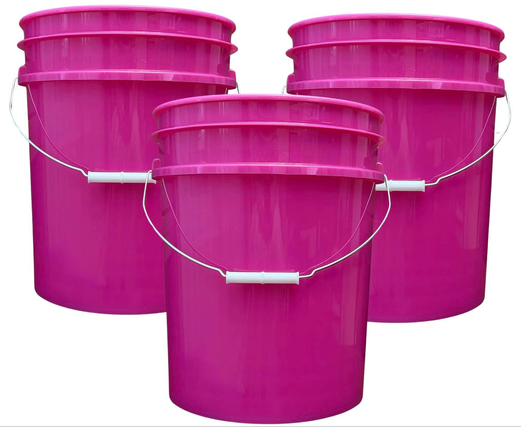 House Naturals 5 Gallon Premium HPDE Plastic Bucket - Made in USA Food Grade Container, BPA Free All Purpose Pail (5, Red)