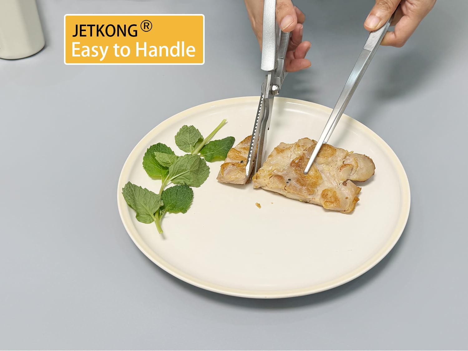JETKONG 14 Inch Kitchen Tweezers Tongs Extra-Long Cooking Tweezers Stainless Steel Long Food Tweezer