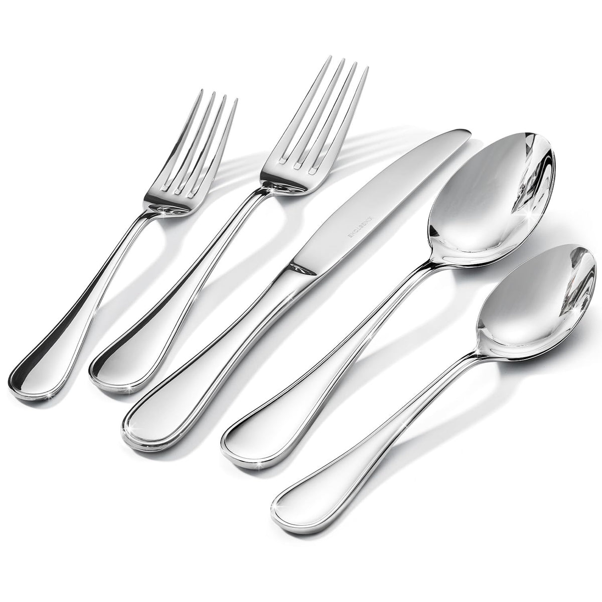 45 Piece Silverware Set for 8 with Serving Utensils, 18/10 Stainless Steel