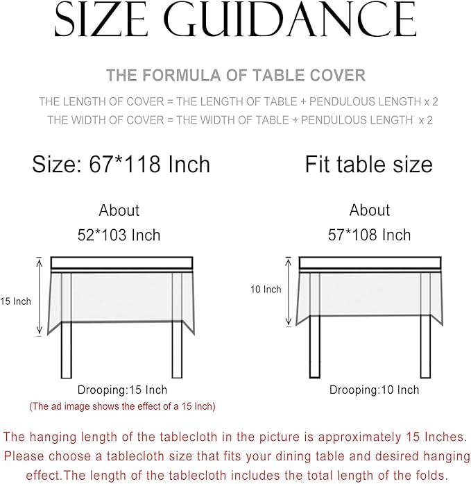patdrea Designer Vintage Blue Rectangle Extra Long Tablecloth,Leaves Pattern Breathable Floral Table Cloth,French Table Cover for Kitchen Dining Christmas,Thanksgiving,Party,67"x118"-Ivar B