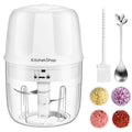 Electric Garlic Chopper, 300ML Portable Cordless Mini Food Processor, Rechargeable Vegetable Chopper Blender for Nuts Chili Onion Minced Meat and Spices (White)