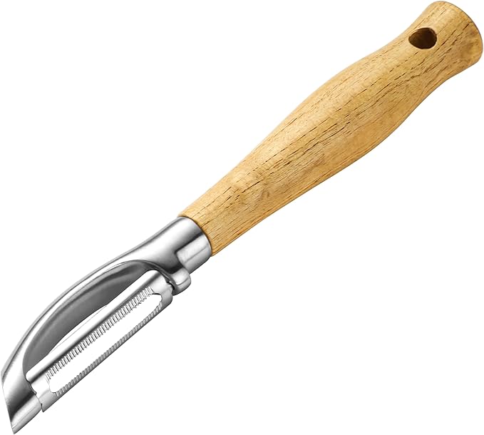 Potato Peeler Stainless Steel Vegetable Peeler,I-Shaped Wooden Handle Peeler,Carrot Apple Veggie Peeler for Home kitchen