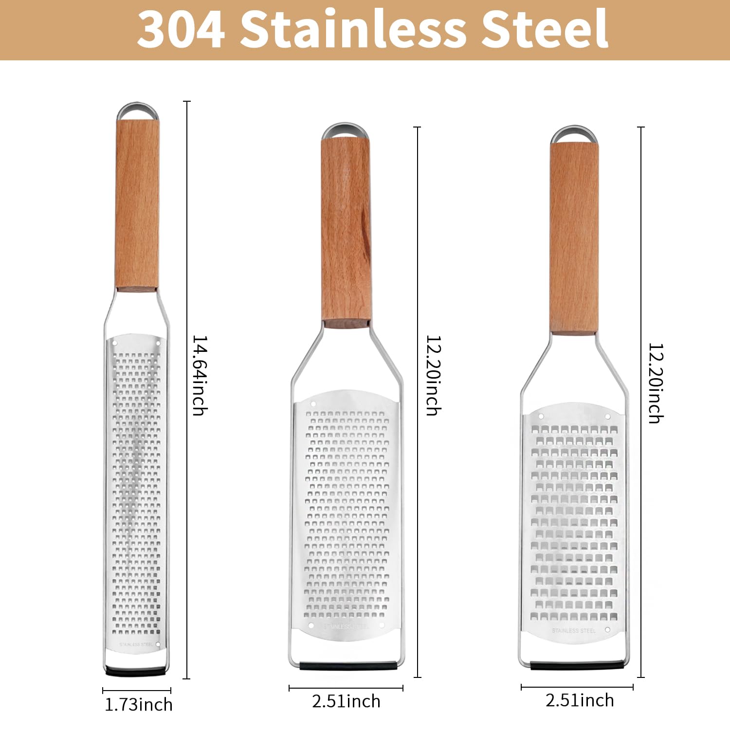 AGIgear Professional Cheese Graters for Kitchen Stainless Steel Handheld