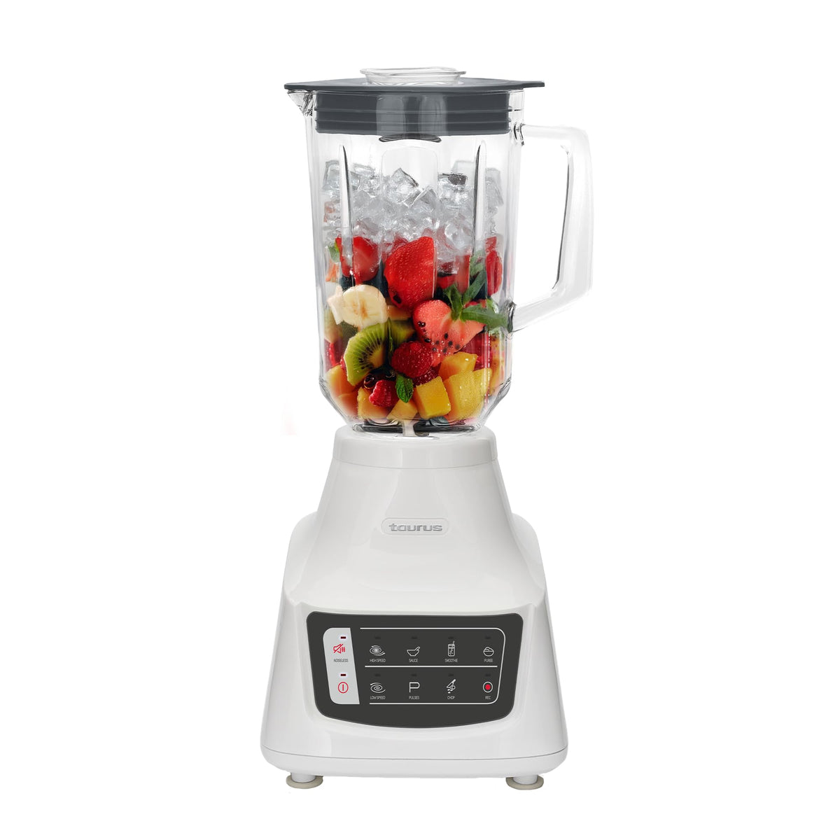 Taurus Potenza Comfort Blender, 1050W, 1.5L Glass Jar, Up to 50% Less Noise, Stainless Steel Blades, 9 Speed Settings, Quiet Powerful Blender for Smoothies, Ice, and Frozen Drinks