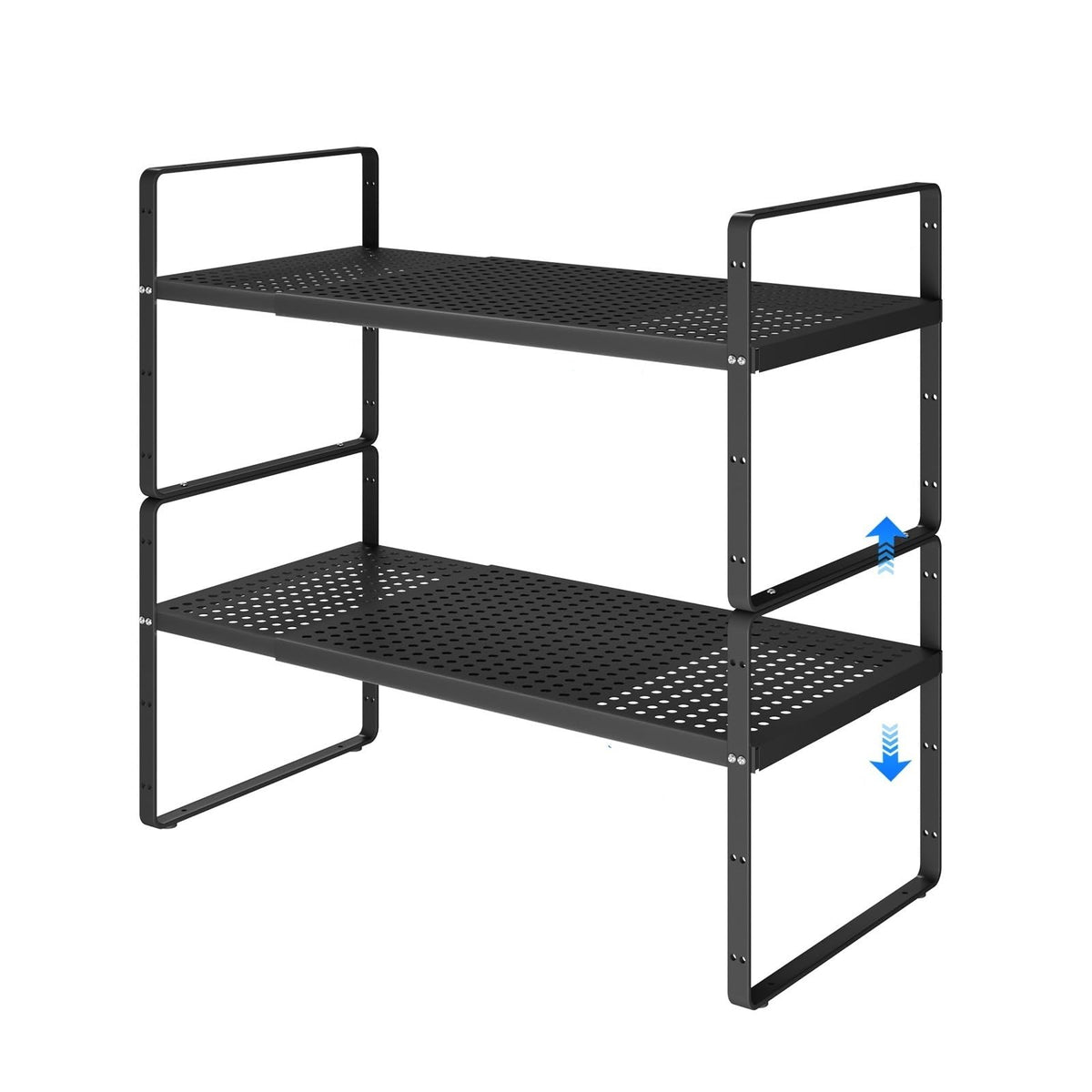 KIKIBRO Expandable Cabinet Shelf Organizers, Kitchen Small Stand Rack Organization for Countertop Cupborad Pantry Desktop Spice Rack, White 3 Pack