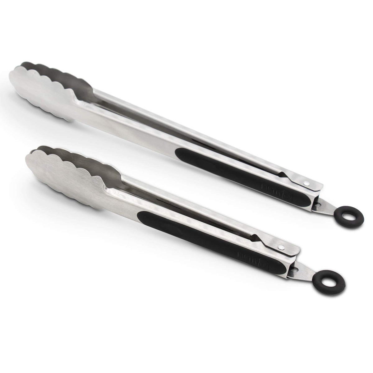 304 Stainless Steel Kitchen Cooking Tongs, 14 & 16", Set of 2, Aqua Sky