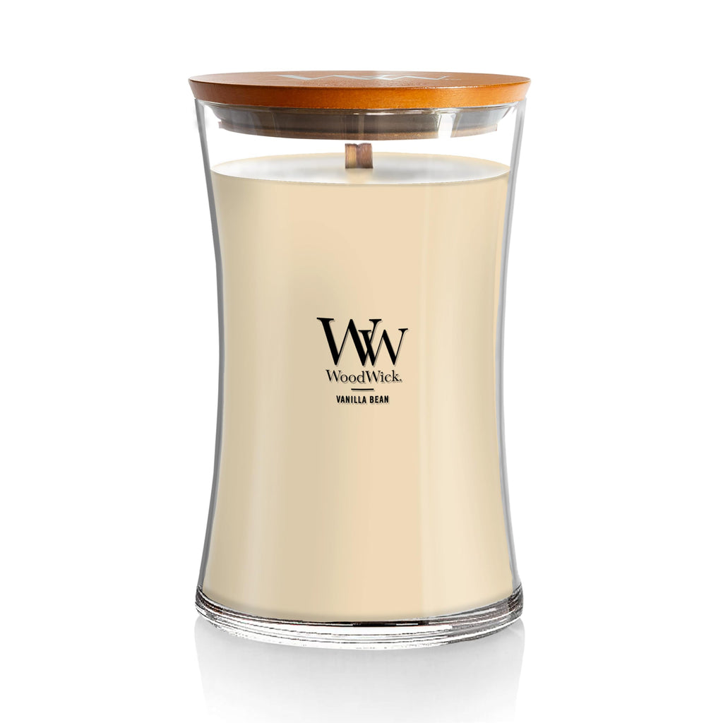 WoodWick Tonka & Almond Milk Scented Candle, Crackling Wick, 9.7oz