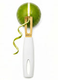 A Bar Above Channel Knife, White Ergonomic Handle Gold Blade, Citrus Peeler