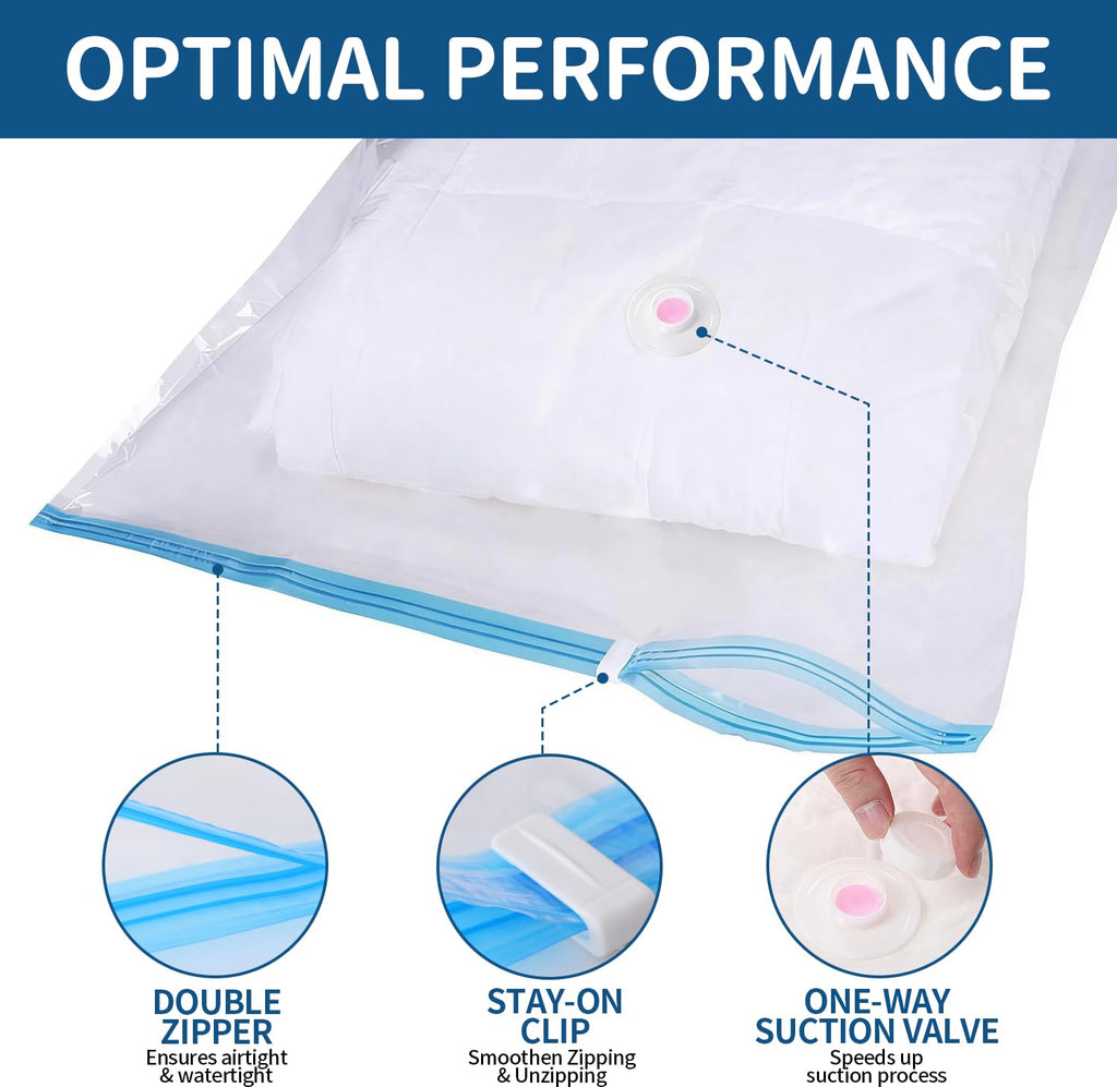 ZoeEnjoyLife Vacuum Storage Bags with Electric Pump 8 Pack Jumbo Size